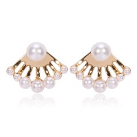 Elegant Ivory Pearls Array Ear Jackets